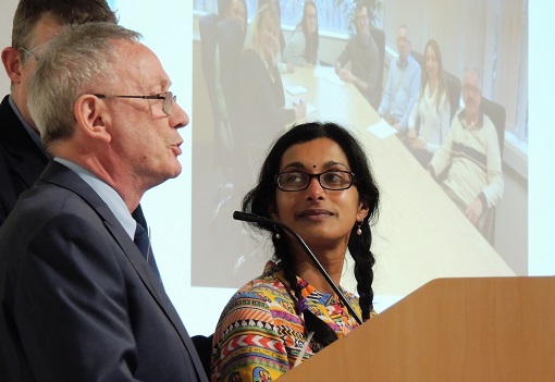 Staff from Bristol Dementia Action Alliance collect the Resilience Award from Tim Temple at the Voscurs 2020